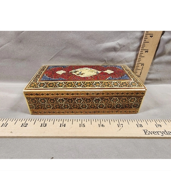 Handmade Inlaid Trinket Stash Jewelry Box Mother Of Pearl